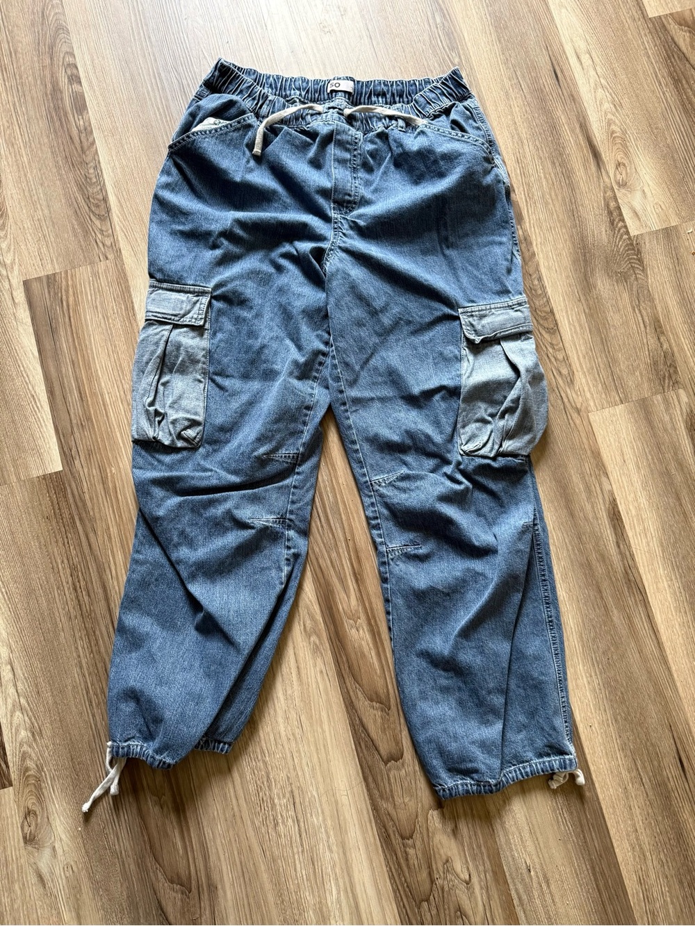 SO Women's Blue Denim Cargo Joggers